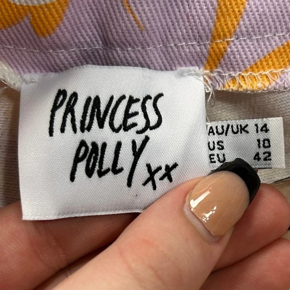 Princess Polly Flare Pants Womens US 10 Retro Floral Orange Y2K Mod Festival